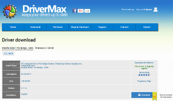 Showing the DriverMax developer webpage with alternative drivers to download